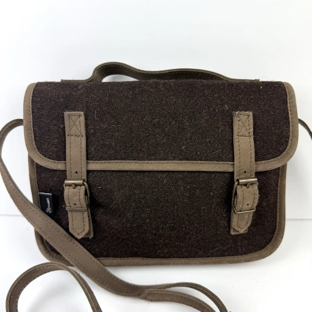 Walker Slater Harris Tweed Small Satchel Brown Wool Shoulder Bag Brand New